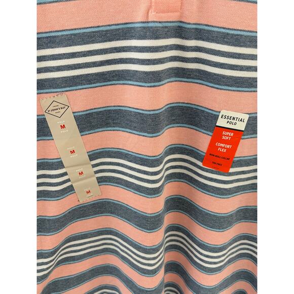 New *ST. JOHN'S BAY* COMFORT FLEX ESSENTIAL POLO BLUE & PINK MEN'S MEDIUM - Picture 5 of 7